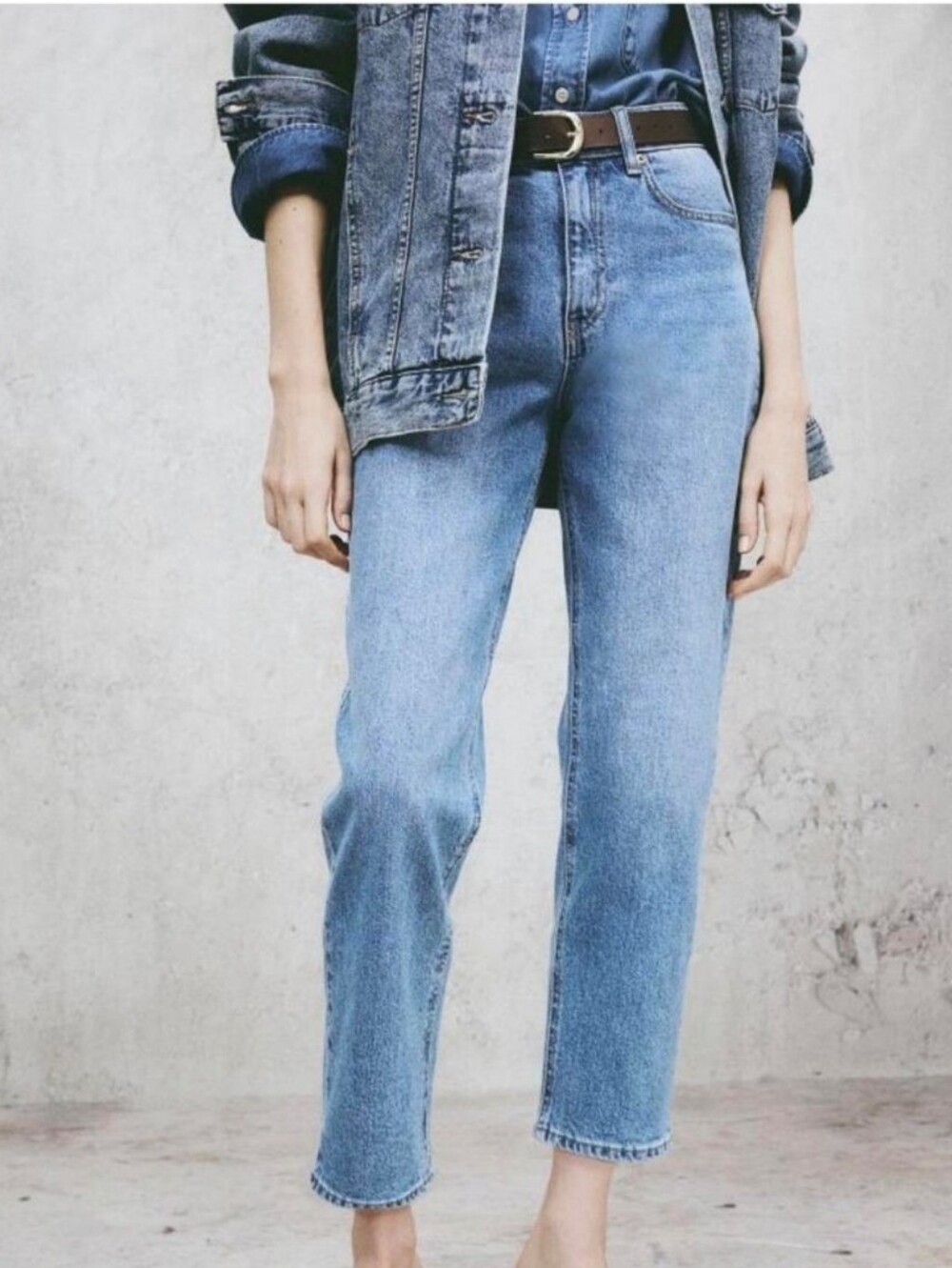 H&M Regular fit, SliM Straight High Waist Ankle Denim